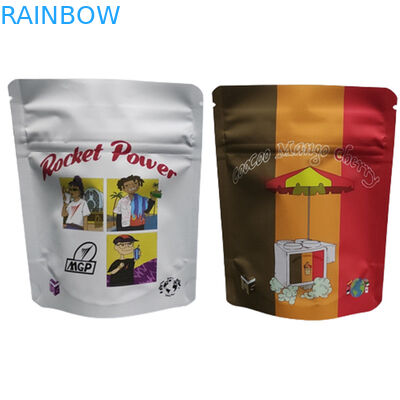 กระเป๋าพิมพ์ดิจิตอล 3.5G 1LB Soft Touch Holographic Pouch High Barrier Smell Proof Child Proof Zipper Stand Up Bags กระเป๋าขัดกลิ่นสูง
