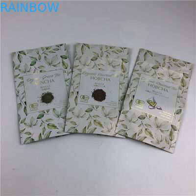 กระเป๋าพิมพ์ดิจิตอลที่กําหนดเอง โลโก้โลหะทอง สูงกระเป๋าบรรจุชา