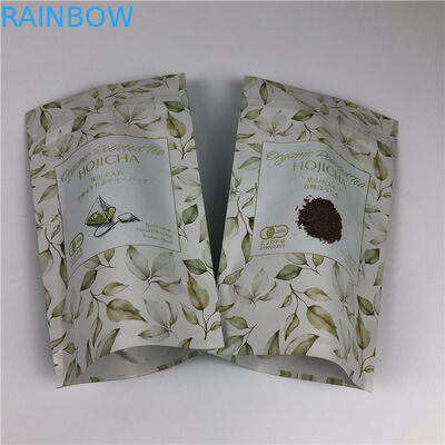 กระเป๋าพิมพ์ดิจิตอลที่กําหนดเอง โลโก้โลหะทอง สูงกระเป๋าบรรจุชา