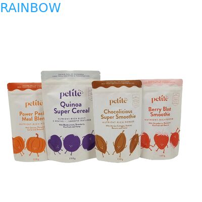 ผสมพลาสติกที่สามารถรับประทานได้ตามสั่ง กระเป๋าสะพายชีวภาพ กระเป๋าสะพายอะลูมิเนียม โฟลยซิปล็อค Doypack สําหรับชา กาแฟ อาหารว่าง