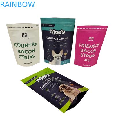 ดีไซน์ลูกค้าคุณภาพสูง พิมพ์กระเป๋าสะพายชีวภาพที่สามารถปิดใหม่ได้ด้วย Ziplock Doypack กระเป๋ากระดาษ Kraft กระเป๋าอาหารสัตว์เลี้ยง Packagin