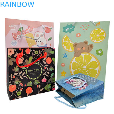 ขายปลีก โลโก้พิมพ์ตามสั่ง กระเป๋ากระดาษของขวัญหรูหรา ขายปลีก ร้านช็อปปิ้ง กระเป๋ากระดาษ