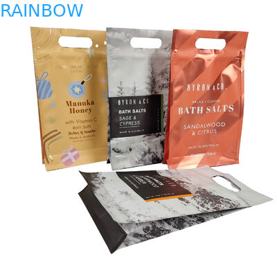 การออกแบบตามสั่ง พิมพ์เมทสี่เหลี่ยม ด้านล่างเรียบ ด้านข้าง Gusset พลาสติก Mylar Foil Logo Packaging Bag Easy Tear Zipper Bags