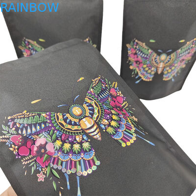 กระเป๋า Mylar ที่สามารถปิดใหม่ได้ตามสั่ง กระเป๋าบรรจุกระดาษ Kraft Stand Up สําหรับดอกไม้ กระเป๋าซิปที่สามารถทําลายได้ด้วยจุด UV