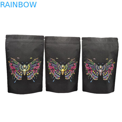 ขายปลีก กระเป๋าบรรจุกระดาษ Kraft ที่เป็นมิตรต่อสิ่งแวดล้อมแบบกําหนดเอง พร้อมกระเป๋า Mylar ที่ปิดใหม่ได้ด้วยจุด UV สําหรับผงโปรตีนเครื่องเทศ