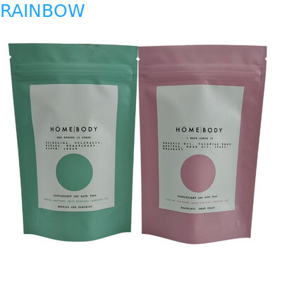 อัลลูมิเนียมที่พิมพ์ตามสั่ง หนังอาบน้ํา เกลือเครื่องเทศ กาแฟ อาหารบรรจุ ซิปล็อค ยืนขึ้น กระเป๋าพลาสติก Mylar กระเป๋าสําหรับสบู่