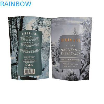 Matte Oem Custom Printed Bath Salts Packaging Zip Lock Bath Salt Body Scrub ถุงบรรจุที่ยืน ถุงยืน