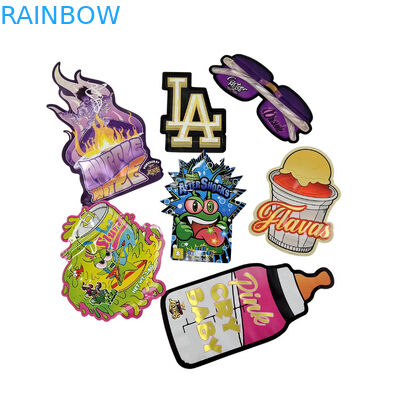 3.5 กรัม แพ็คเกจที่กําหนดเอง และการพิมพ์โลโก้พิเศษ แบบพิเศษในรูปทรงพิเศษ พิมพ์แบบโฮโลแกรฟิก ตัดสั้น Mylar Bag