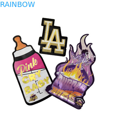 3.5 กรัม แพ็คเกจที่กําหนดเอง และการพิมพ์โลโก้พิเศษ แบบพิเศษในรูปทรงพิเศษ พิมพ์แบบโฮโลแกรฟิก ตัดสั้น Mylar Bag