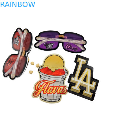 3.5 กรัม แพ็คเกจที่กําหนดเอง และการพิมพ์โลโก้พิเศษ แบบพิเศษในรูปทรงพิเศษ พิมพ์แบบโฮโลแกรฟิก ตัดสั้น Mylar Bag