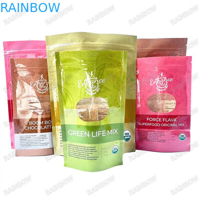 กระเป๋าพลาสติกเกรดอาหาร พร้อมตัวกลางสําหรับบรรจุสารอาหาร แมทเลียมสามด้าน ปิดกระเป๋าด้วยการแขวนกลม