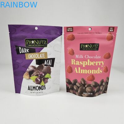 Custom Matte Stand Up Bag Laminated Black Foil Food Packaging Zipper Bag With Clear Window สําหรับเนื้อวัวที่ผสมผสาน