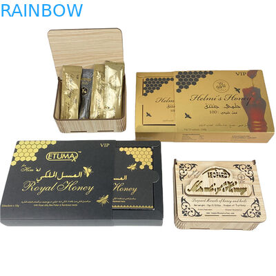 ขายตรงจากโรงงาน ถุงและกล่องน้ําผึ้งที่มีสปอต UV การพิมพ์โลโก้ที่กําหนดเอง