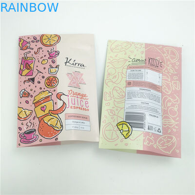 ซิปล็อคย้อนกลับไป ยืนขึ้นกระเป๋าสะพายร่างกาย Scrub เครื่องสําอางอาบน้ําเกลือ ถุงบรรจุพลาสติก