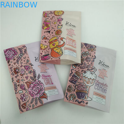 ซิปล็อคย้อนกลับไป ยืนขึ้นกระเป๋าสะพายร่างกาย Scrub เครื่องสําอางอาบน้ําเกลือ ถุงบรรจุพลาสติก