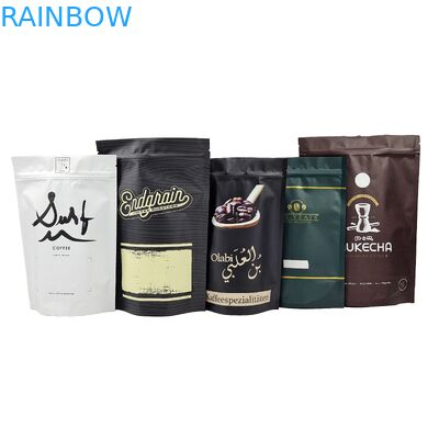 กระเป๋าบรรจุอาหารพลาสติกแบบยืน / กระเป๋าบรรจุอาหารแบบ Matte / Glossy Custom Printed For Coffee Bean Powder