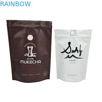 อาหารที่กําหนดเอง สีสันกระเป๋า โลโก้ พิมพ์บรรจุ กาแฟ ยืนขึ้น กระเป๋าซิปปอร์ ด้วยวาล์ว