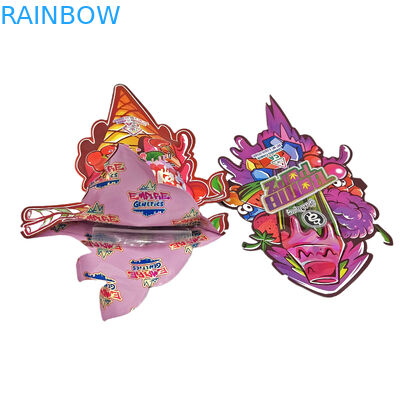 พลาสติกออกแบบตามสั่ง การบรรจุรูปทรงพิเศษ พิมพ์โฮโลแกรม โฟลย แคนดี้ ทดสอบเด็ก Mylar ตัดถุง