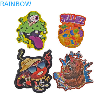 กระเป๋าบรรจุแบบไม่เรียบร้อย กระเป๋าสะพาย Holograph Foil Die Cut กระเป๋าสะพายแบบพิเศษ Ziplock พลาสติก Mylar 3.5g กระเป๋าสะพายแบบ Die Cut