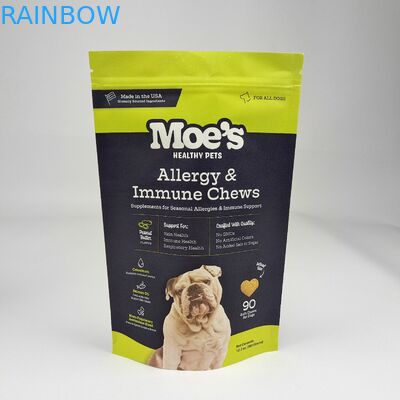 กระเป๋าบรรจุอาหารที่พิมพ์ตามสั่ง กันกลิ่น Ziplock กระดาษ Kraft Stand Up กระเป๋าด้วยซิปและหน้าต่าง