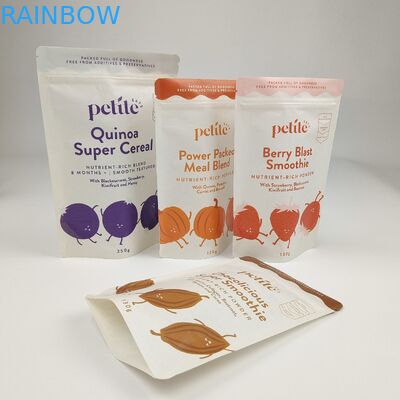 กระเป๋าบรรจุอาหารที่พิมพ์ตามสั่ง กันกลิ่น Ziplock กระดาษ Kraft Stand Up กระเป๋าด้วยซิปและหน้าต่าง