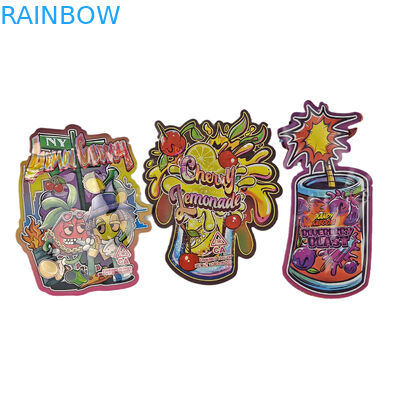 กระเป๋าอาหารที่พิมพ์ตามสั่ง กระเป๋าพลาสติกบรรจุกระเป๋าพลาสติกแบบตัดเฉพาะด้วย Ziplock กระเป๋าอาหารว่าง 3.5g กระเป๋า Mylar