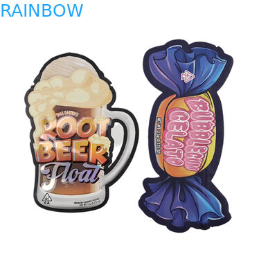 3.5 กรัม 7 กรัม พิมพ์ตามสั่ง พิเศษ ตัดเจาะ กระเป๋าไมเลอร์ทรงไม่เรียบร้อย กันกลิ่นด้วยซิป แพคเกจอาหารว่าง กระเป๋าไมเลอร์