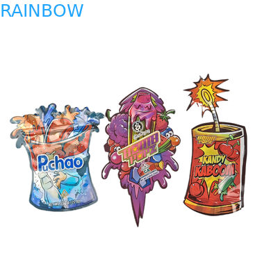 3.5 กรัม กระเป๋า Mylar ที่พิมพ์ตามสั่ง กระเป๋าตัดแบบไม่เรียบร้อย กระเป๋า Ziplock กระเป๋าบรรจุสําหรับอาหารว่าง