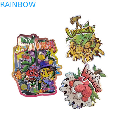 กระเป๋าสตางค์ทรง Mylar พร้อมโลโก้ตามสั่ง พิมพ์แบบไม่เรียบร้อย โฮโลแกรฟ Ziplock กันกลิ่น 3.5g 7g 14g 28g กระเป๋าอาหารว่าง