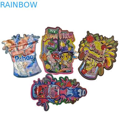 คุณภาพสูง โลโก้ที่กําหนดเอง รูปทรงพิเศษ ป้องกันกลิ่น ซิปล็อค ไม่เรียบร้อย ยอดนิยมตัด 3.5 กรัม Mylar ถุงสําหรับขนมหวาน