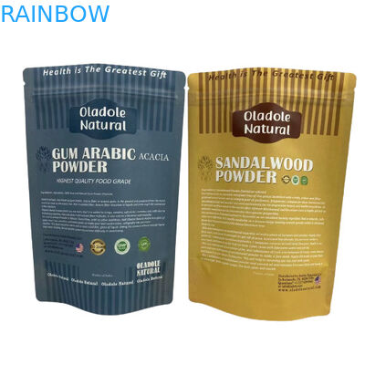 กระเป๋าอาหารว่างกระดาษสีน้ําตาล Kraft กระเป๋ายืนกระเป๋าล่างเรียบด้วยซิป