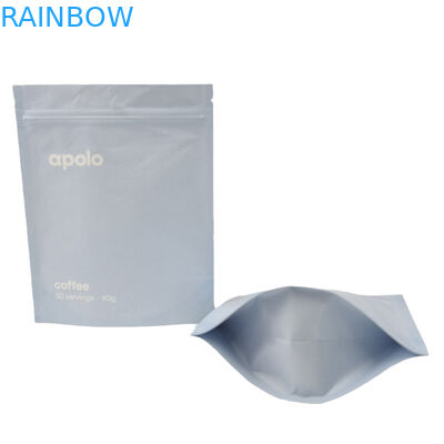 กระดาษไครฟท์ที่พิมพ์ตามสั่ง ถุงรัดรัดซิปเปอร์ถุง Mylar ถุงที่ปิดใหม่สําหรับผงเมล็ดกาแฟ