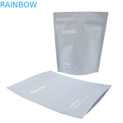 กระดาษไครฟท์ที่พิมพ์ตามสั่ง ถุงรัดรัดซิปเปอร์ถุง Mylar ถุงที่ปิดใหม่สําหรับผงเมล็ดกาแฟ