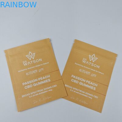 MOPP กระเป๋ากระดาษ Kraft compostable กระเป๋ายืนตามสั่ง กระเป๋าซิปกันความชื้นสําหรับอาหาร