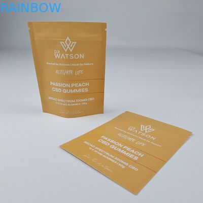 MOPP กระเป๋ากระดาษ Kraft compostable กระเป๋ายืนตามสั่ง กระเป๋าซิปกันความชื้นสําหรับอาหาร