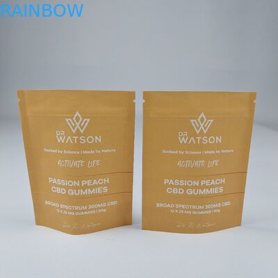 MOPP กระเป๋ากระดาษ Kraft compostable กระเป๋ายืนตามสั่ง กระเป๋าซิปกันความชื้นสําหรับอาหาร