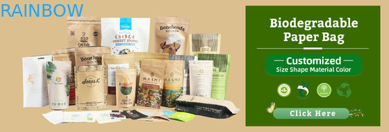 กระเป๋ากระดาษไครฟอตที่สามารถทําลายได้อย่างเป็นทางธรรมชาติ กระเป๋าซิปล็อคกระเป๋าบรรจุอาหาร กระเป๋ากระดาษที่มีหน้าต่าง