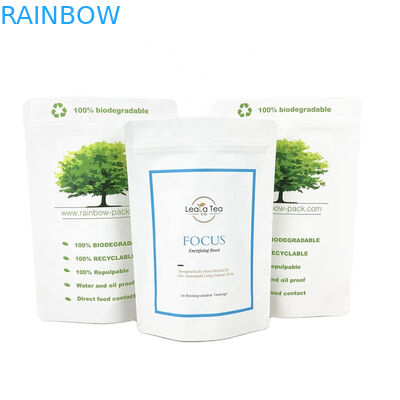 โลโก้ที่นิยมเป็นมิตรต่อสิ่งแวดล้อม 100 กรัม 250 กรัม ถุงชา ถุงกาแฟ ถุงบรรจุ ถุงกระดาษเครฟท์ที่สามารถนําไปใช้ใหม่ได้ ถุงยืน