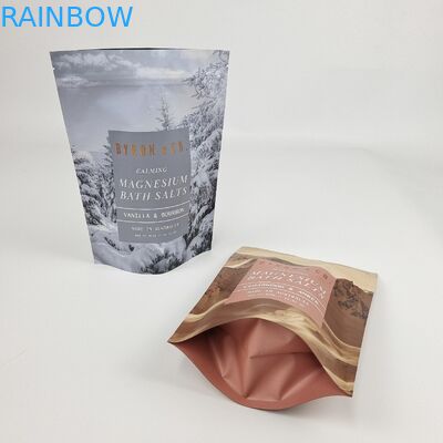 Matte Oem Custom Printed Bath Salts Packaging Reseal Zip Lock Bath Salt Body Scrub ถุงบรรจุที่ยืน