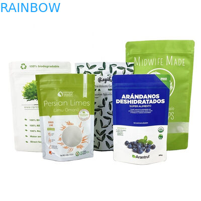 กระเป๋ากระดาษไครฟอฟต์ที่สามารถทําลายได้ด้วยชีวภาพ พร้อมหน้าต่าง สําหรับอาหาร ข้าว ข้าวถั่ว ชา ผลิตอาหาร ขายตรง