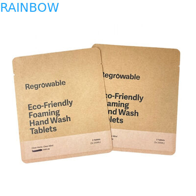 โลโก้ที่กําหนดเอง กระดาษครัฟต์ 100% สามารถทําลายได้ ถุงที่ปิดใหม่ได้ สําหรับอาหาร ขาวถั่วกิน แพคเกจ ถุงชาลื่นเปล่า