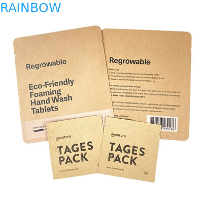 อาหารที่กําหนดเอง PLA สีน้ําตาล กระดาษ Kraft กระเป๋าสําหรับมะม่วง ขาว อาหารสัตว์เลี้ยง อาหารที่กินได้ กระเป๋าบรรจุ Mylar ด้วยซิป