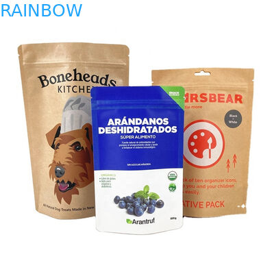 กระเป๋ากระดาษไครฟอฟท์สีขาวที่สามารถบีโอเดรเกรดได้ตามสั่ง สําหรับมะม่วง พูนถั่วอาหารสัตว์เลี้ยง กระเป๋าบรรจุกระดาษกันกลิ่น