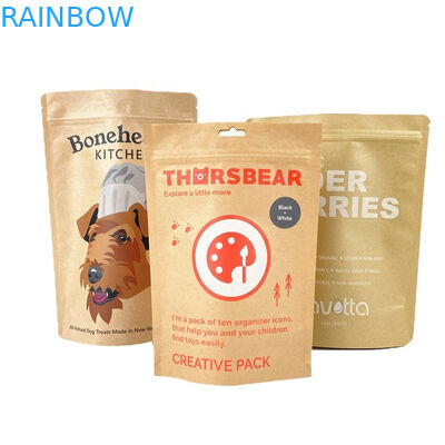 กระเป๋าบรรจุกระดาษกันกลิ่นที่สามารถทําลายได้ 100% สําหรับกระเป๋าบรรจุกระดาษมังโก้ ขาว ถั่วชา กระเป๋าอาหารสัตว์เลี้ยง กระเป๋ากระดาษ Kraft ขาว