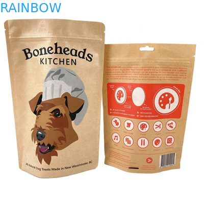 กระเป๋าบรรจุกระดาษกันกลิ่นที่สามารถทําลายได้ 100% สําหรับกระเป๋าบรรจุกระดาษมังโก้ ขาว ถั่วชา กระเป๋าอาหารสัตว์เลี้ยง กระเป๋ากระดาษ Kraft ขาว