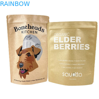 การพิมพ์ดิจิตอล โลโก้ตามสั่ง กระดาษครัฟท์สีขาว กระเป๋ากระดาษสําหรับมะม่วง ถั่วผง อาหารสัตว์เลี้ยง กระดาษกันกลิ่น