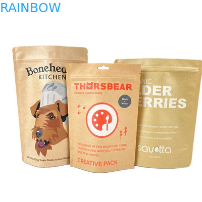 การพิมพ์ดิจิตอล โลโก้ตามสั่ง กระดาษครัฟท์สีขาว กระเป๋ากระดาษสําหรับมะม่วง ถั่วผง อาหารสัตว์เลี้ยง กระดาษกันกลิ่น