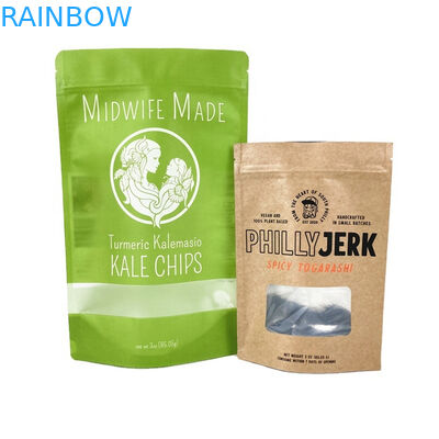 โลโก้ที่นิยมเป็นมิตรต่อสิ่งแวดล้อม 100 กรัม 250 กรัม กระดาษครัฟ ชา กาแฟถั่ว กระเป๋าสะเก็ดเงิน กระเป๋ากระดาษครัฟที่สามารถนํากลับไปใช้ได้