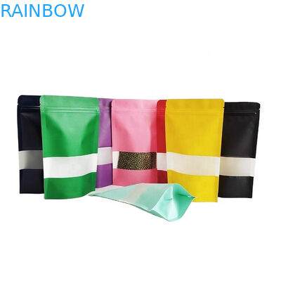 สินค้าอาหารที่กําหนดเอง PLA กระเป๋ากระดาษ Kraft สีน้ําตาล มะเขือเทศ ขนาดผง อาหารสัตว์เลี้ยง อาหารอร่อย กระเป๋าบรรจุ Mylar With Zipper