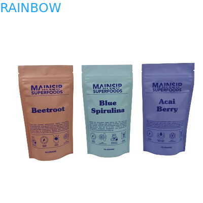 กระเป๋าบรรจุขนมขนมขนมขนมปรับแต่งกันกลิ่น ซิปล็อคปิดใหม่ กระเป๋าพลาสติกที่มีแผ่นอลูมิเนียม